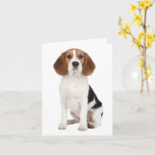 Beagle Puppy Dog Blank Note Kaart (Gele Bloem)