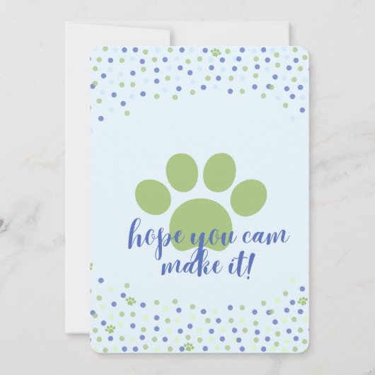 Beagle Puppy Dog Blue Kids Birthday Uitnodiging (Achterkant)