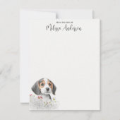 Beagle Puppy Dog Cute Waterverf op maat Notitiekaartje (Voorkant)