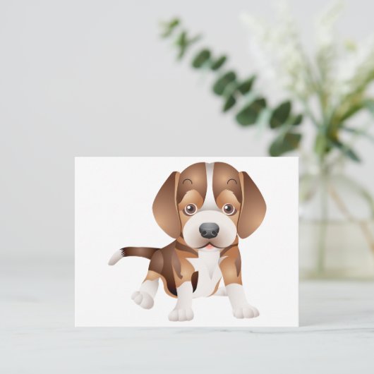 Beagle Puppy Dog Greeting Post Kaart (Staand voorkant)