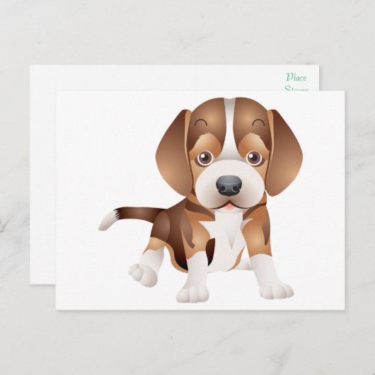 Beagle Puppy Dog Greeting Post Kaart (Voorkant / Achterkant)