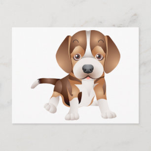 Beagle Puppy Dog Greeting Post Kaart