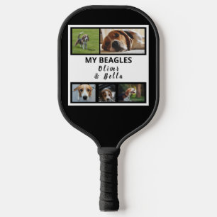 BEAGLE PUPPY EN HOND FOTO COLLAGE 5 AFBEELDINGEN PICKLEBALL PADDLE