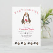 Beagle Puppy en mam Baby shower op maat Kaart (Staand voorkant)