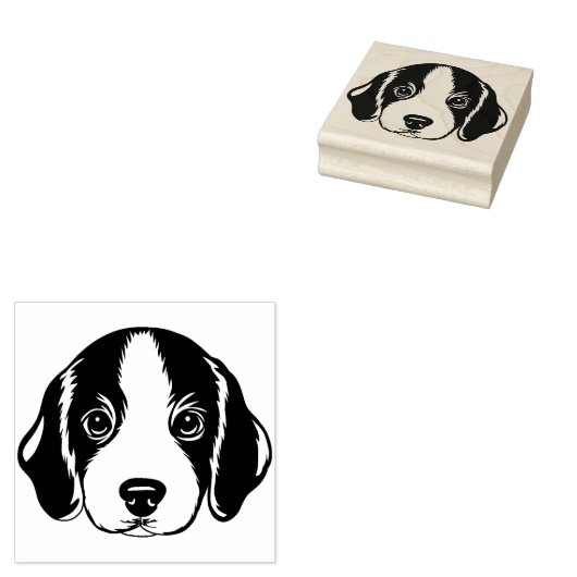Beagle Puppy Face Dog Rubberstempel (Gestempeld)
