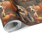 Beagle Puppy Herfst Delight Pompoen Cadeaupapier (Rol Hoek)