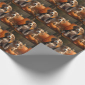 Beagle Puppy Herfst Delight Pompoen Cadeaupapier (Hoek)