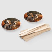 Beagle Puppy Herfst Delight Pompoen Handwaaier (Niet-gemonteerd)