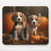 Beagle Puppy Herfst Delight Pompoen Muismat (Voorkant)