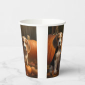 Beagle Puppy Herfst Delight Pompoen Papieren Bekers (Links)