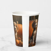 Beagle Puppy Herfst Delight Pompoen Papieren Bekers (Rechts)