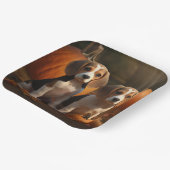 Beagle Puppy Herfst Delight Pompoen Papieren Bordje (Gebogen)