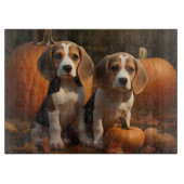 Beagle Puppy Herfst Delight Pompoen Snijplank (Voorkant)
