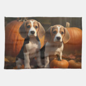 Beagle Puppy Herfst Delight Pompoen Theedoek (Horizontaal)
