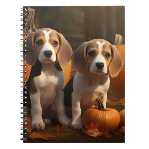 Beagle Puppy Herfst Plezier Pompoen Notitieboek