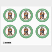 Beagle Puppy in Wintersjaal en Pet Kerst Ronde Sticker (Vel)