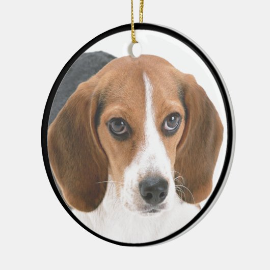 Beagle Puppy Keramisch Ornament (Links)