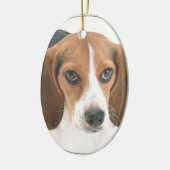 "Beagle Puppy" Keramisch Ornament (Links)