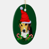 Beagle Puppy Kerstmis Keramisch Ornament (Rechts)