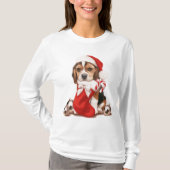 Beagle Puppy Kerstmis T-shirt (Voorkant)