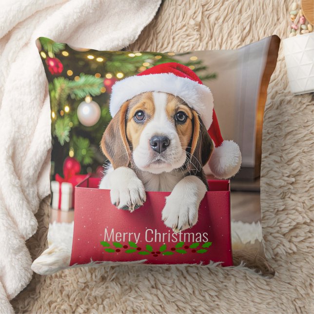 Beagle Puppy Kerstontwerp, Kussen (Deken)