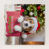 Beagle Puppy Kerstontwerp, Legpuzzel (Horizontaal)