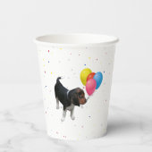 Beagle Puppy met ballonpapier Papieren Bekers (Achterkant)