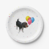 Beagle Puppy met Balloons-Borden Papieren Bordje (Voorkant)