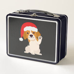 Beagle puppy met kerstmuts voor hondenliefhebbers