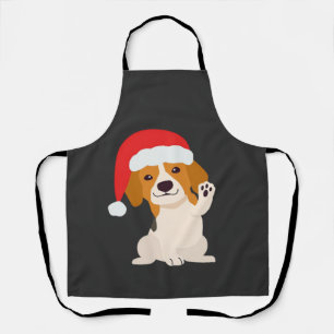 Beagle puppy met kerstmuts voor hondenliefhebbers  schort