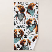 Beagle Puppy Naadloos Badhanddoek (Badhanddoek)
