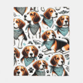 Beagle Puppy Naadloos Fleece Deken (Voorkant)