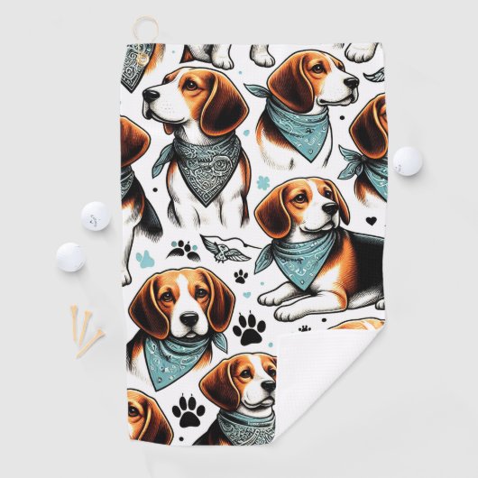  Beagle Puppy Naadloos Golfhanddoek (Insitu)