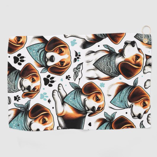  Beagle Puppy Naadloos Golfhanddoek (Horizontaal)