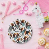 Beagle Puppy Naadloos Papieren Bordje (Feest)