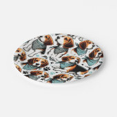 Beagle Puppy Naadloos Papieren Bordje (Gekanteld)