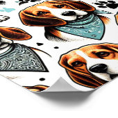 Beagle Puppy Naadloos Poster (Hoek)