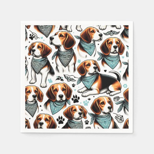 Beagle Puppy Naadloos Servet (Voorkant)