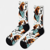  Beagle Puppy Naadloos Sokken (Links)