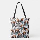 Beagle Puppy Naadloos Tote Bag (Achterkant)