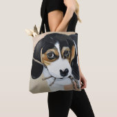 Beagle Puppy Painting Tote Bag (Dichtbij)