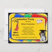Beagle Puppy Red Afstuderen Growler Party Invite Kaart (Voorkant)