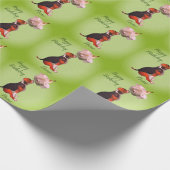 Beagle Puppy Roos Gepersonaliseerde Verjaardag Cadeaupapier (Hoek)