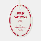 Beagle Puppy Santa Bulb Kerstmis Keramisch Ornament (Achterkant)