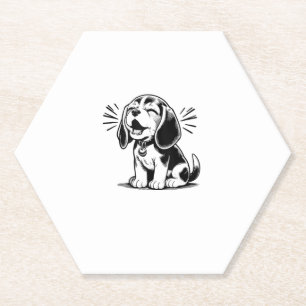 Beagle puppy schattig, familie Dierenvriend Kartonnen Onderzetters