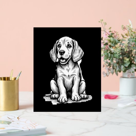 Beagle puppy schattig, familie Dierenvriend Tank T Acryl Bord (Huwelijk)