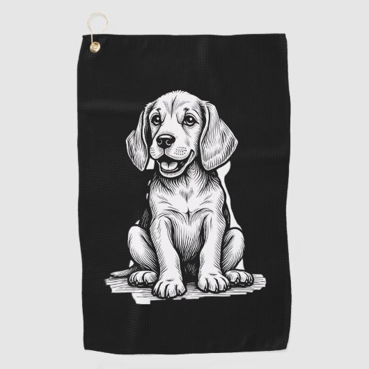 Beagle puppy schattig, familie Dierenvriend Tank T Golfhanddoek (Voorkant)