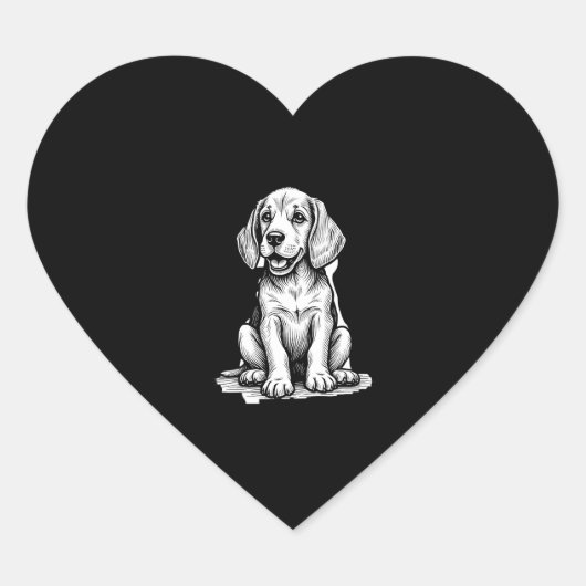 Beagle puppy schattig, familie Dierenvriend Tank T Hart Sticker (Voorkant)