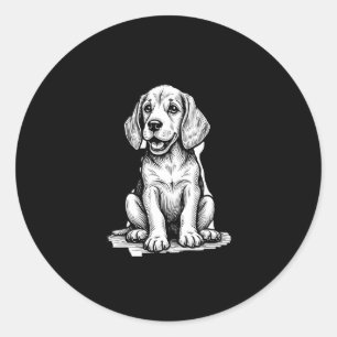 Beagle puppy schattig, familie Dierenvriend Tank T Ronde Sticker