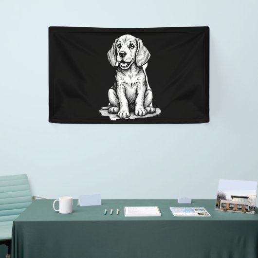 Beagle puppy schattig, familie Dierenvriend Tank T Spandoek (Beurs)
